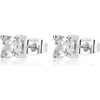 Náušnice Elegantní ocelové náušnice s kubickými zirkony Stellar STK14 S Agapo