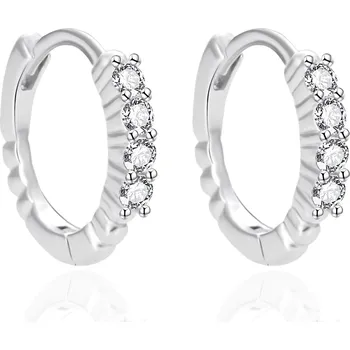 Náušnice Kruhové stříbrné náušnice s čirými zirkony AGT-E065KW Agato