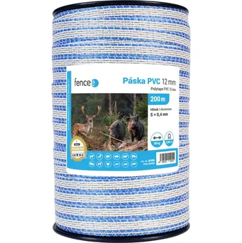 Ohradník VNT electronics s.r.o. Páska PVC pro elektrický ohradník, šířka 12 mm, bílo-modrá, 200 m, 0,017 Ω/m