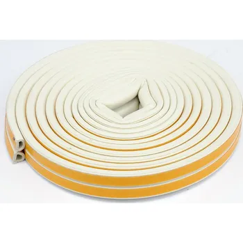 Těsnění do okna a dveří Těsnění do oken a dveří samolepící 9x7,4mm TYP D bílé 6M