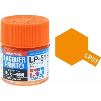 Modelářská barva Tamiya Lacquer LP-51 Pure Orange/Oranžová 10ml