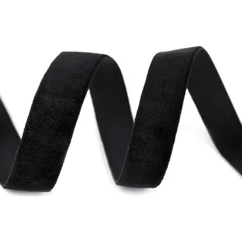 Pružná sametka šíře 16 mm, barva 2 černá
