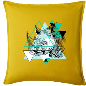 Polštář Bílý nosorožec (Pecka design) - Polštář 50x50 - 50x50 - Pouze potah ( Žlutá )