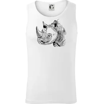 Nosorožec černobílý (Pecka design) - Tílko pánské Core - M ( Bílá )