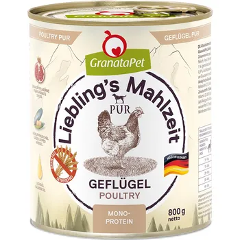 Krmivo pro psa 12x800g GranataPet Liebling's Mahlzeit PUR - drůbeží