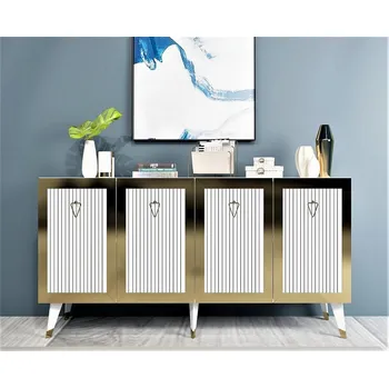 Komoda Bare komoda na nožičkách, bílá / zlatá