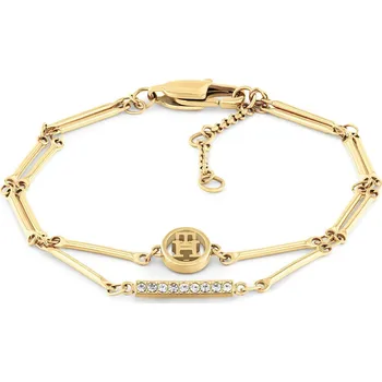 Náramek Módní pozlacený dvojitý náramek s krystaly 2781000 Tommy Hilfiger