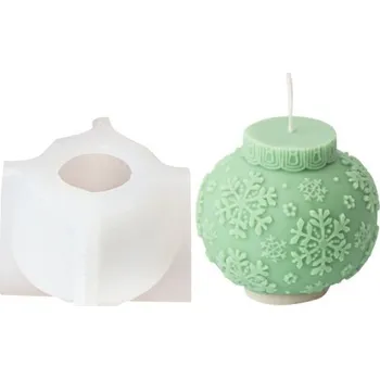 Svíčka Silikonová forma na svíčku 8,5 x 7,5 cm Vánoční koule se sněhovými vločkami Forma na odlévání vosku pryskyřice mýdla dekorací