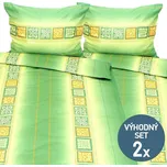 KNITVA Saténové ložní povlečení ze 100% bavlny MOSAIC 2+2 140/200 + 70/90