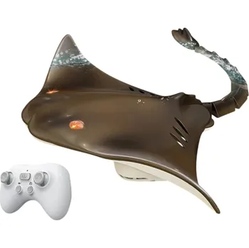 RC model auta RC rejnok 35×14×10 cm Šedý dálkově ovládaný model do vody 2 rychlosti 360° rotace Vodotěsná gumová izolace Simulační páteř Realistické plavání