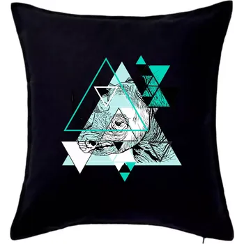 Polštář Bílý nosorožec (Pecka design) - Polštář 50x50 - 50x50 - Pouze potah ( Černá )