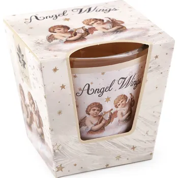 Svíčka Vonná svíčka ve skle 120 g, střední, 6 (Angel Wings) krémová světlá