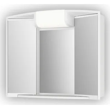 Koupelnový nábytek Zrcadlová skříňka JOKEY ANGY 59x50x15 cm, osvětlení, s vypínačem a el. zásuvkou, plast, bílá