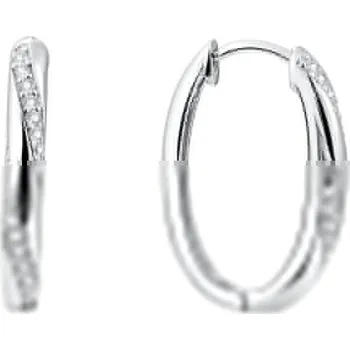 Náušnice Stříbrné oválné náušnice AGUC187 Beneto