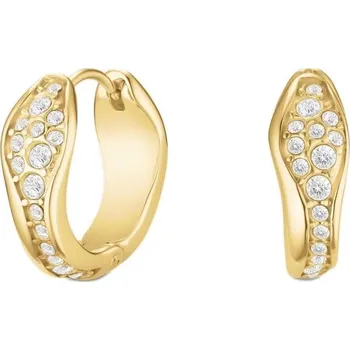 Náušnice Elegantní pozlacené kruhy s krystaly Pavé JEPFG-J1226 Rosefield