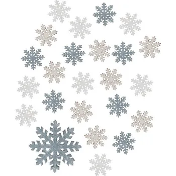 Vánoce Anděl Přerov s.r.o. Dřevěné vločky šedé 2 cm, 24 ks