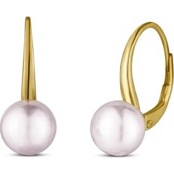 Náušnice Pozlacené stříbrné náušnice s perlou