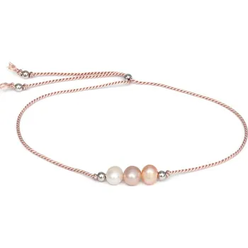 Náramek Krásný šňůrkový náramek s perlami HE04R3S-LP Agato