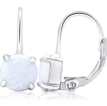 Náušnice Krásné stříbrné náušnice se syntetickými opály AGUC2254 Beneto