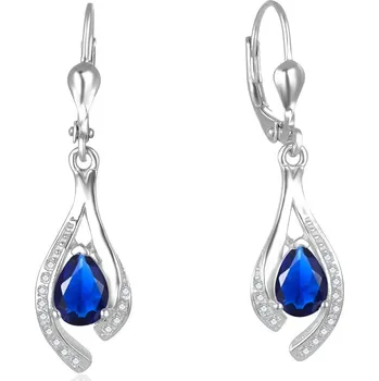 Náušnice Nádherné stříbrné náušnice s tmavě modrými zirkony AGUC2693-DB Beneto