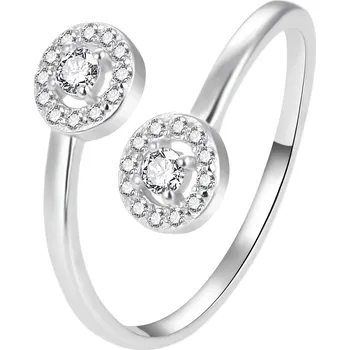 Prsten Elegantní otevřený stříbrný prsten se zirkony AGT-R55W Agato / Obvod: 57 mm - 57 mm