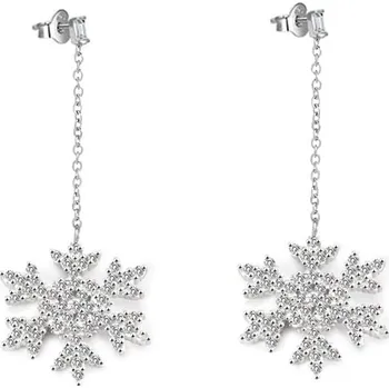 Náušnice Blyštivé stříbrné náušnice Sněhové vločky AGUP2753 Beneto