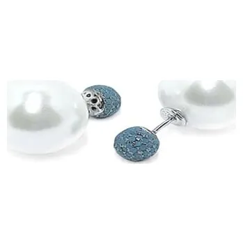 Náušnice Úchvatné stříbrné náušnice s Shell perlami a zirkony E0003549 Moiss