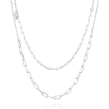 Náhrdelník Módní stříbrný dvojitý náhrdelník Chains SJ-C42132-SS Sif Jakobs