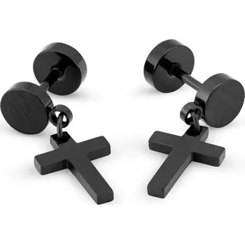 Náušnice Stylové ocelové náušnice Křížek KS-141 Troli