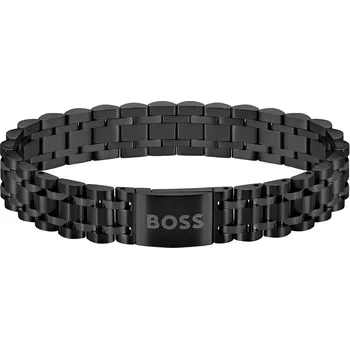 Náramek Elegantní černý náramek pro muže Owan 1580646 Hugo Boss