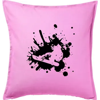 Polštář Snowboard splash - Polštář 50x50 - 50x50 - Pouze potah ( Růžová )