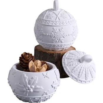 Silikonová forma 7,2 x 6,6 cm Vánoční koule se vzorem vloček Formička na odlévání vosku, pryskyřice, sádry a dekorací