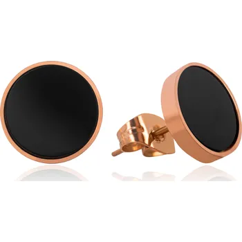 Náušnice Moderní bronzové náušnice s černým středem Troli