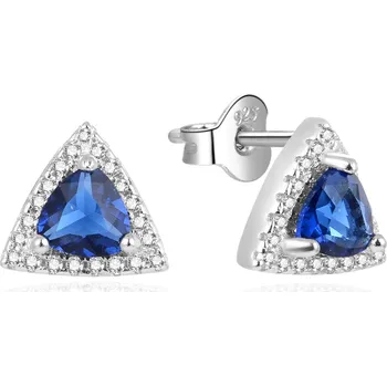 Náušnice Beneto Stříbrné trojúhelníkové náušnice se zirkony AGUP930L