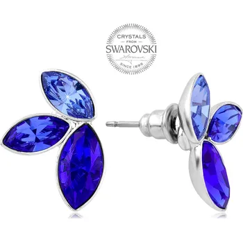 Náušnice Náušnice se třemi modrými krystaly Navette Levien