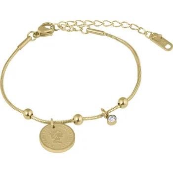 Náramek Elegantní ocelový náramek Coin Gold Troli