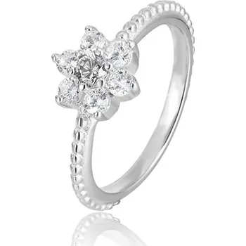 Prsten Stříbrný prsten s kytičkou AGG211 Beneto / Obvod: 56 mm - 56 mm