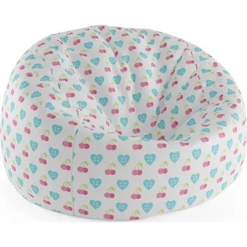 Sedací pytel Sablio Sedací vak Cocoon Třešně a srdce - 115 x 75 x 45 cm