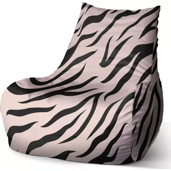 Sedací pytel Sablio Sedací vak Bean Růžový vzor zebry - 60 x 70 x 70 cm