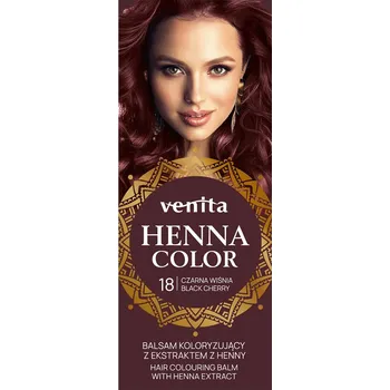 Barva na vlasy Venita Henna Color barvicí balzám s extraktem z henny na vlasy 18 černá třešeň, 75g