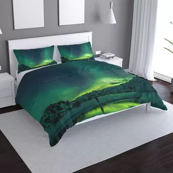 Povlečení Sablio Povlečení Zelená záře - 140x200 / 90x70