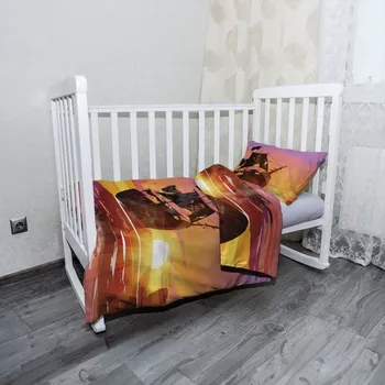 Povlečení Sablio Mikroplyšové dětské povlečení do postýlky Pirátská loď při západu slunce - 120x90 / 40x60