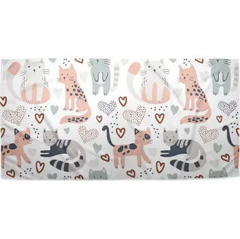 Osuška Sablio Ručník Malované kočičky - 50x100 cm