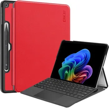 Příslušenství pro tablet ENKAY 128136 ENKAY LEATHER Klopnový kryt pro Microsoft Surface Pro 12 červený