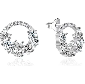 Náušnice Luxusní visací náušnice Kruhy se zirkony AGT-E200PW Agato