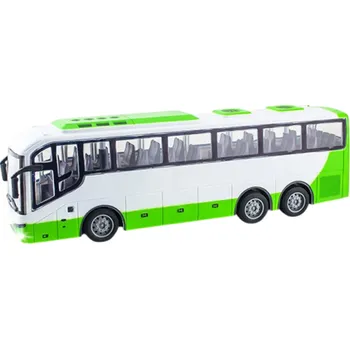 RC model auta RC autobus 1:30 31,5×11,5×8 cm Elektrický model 27 MHz 4kanálové dálkové ovládání LED světla Zelený městský turistický autobus pro děti