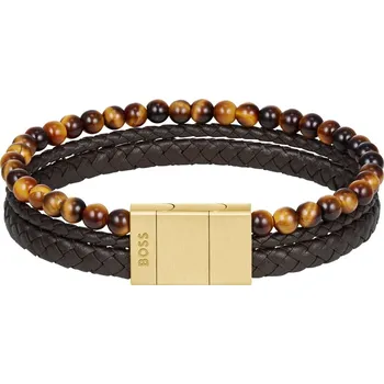 Náramek Trojitý hnědý náramek pro muže Sphere 1580787 Hugo Boss