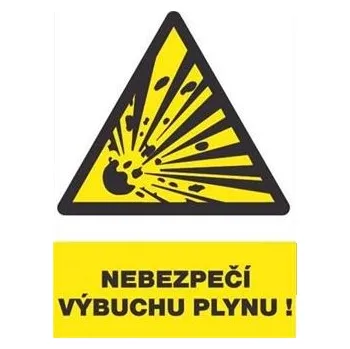 Tabulka bezpečnostní - Nebezpečí výbuchu plynu, rozměry: 30 x 21 cm