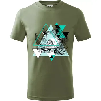 Bílý nosorožec (Pecka design) - Tričko dětské bavlněné - 146 cm/10 let ( Khaki )
