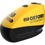 Zámek kotoučové brzdy SCREAMER 7, OXFORD (integrovaný alarm, žlutý/černý, průměr čepu 7 mm) OXFORD M005-215